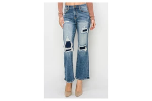 Top Design and Quality Women Stone Washed Wide Leg Jean Pants for Sale Customized Ladies Denim Pants