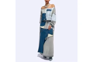 Wholesale High Quality Women's Denim Suit Sexy One Shoulder Crop Top Mini Jeans Shorts Acid Wash Faded Denim Women Set
