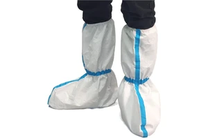 Disposable Waterproof Dustproof PE Material Safety Shoe Boot Covers Anti-Slip Elastic Breathable Soft Lightweight Pull-On Plain