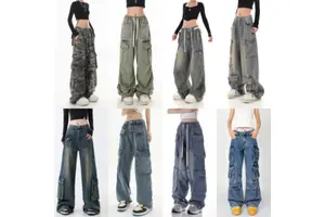 Wholesale Women's Casual Street High Waist Straight Light Wash Denim Jeans Universal Pockets Regular Fit Summer Workwear