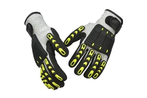 SONICE Anti-Cut (Cut 5) Anti-Slip Nitrile Coated TPR Gloves EN388 Certified Labor Protective Work Anti-Impact Gloves