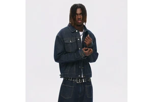 OEM Wholesale Fashion Casual Jeans Jacket for High Quality Blue Street Wear Hip Hop Windproof Custom logo Men Denim Jacket
