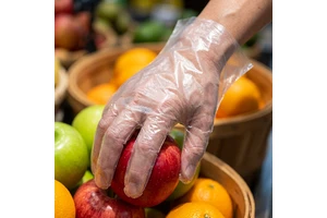 Food Grade Disposable Sterile Safety Gloves Medium White Kitchen Use Waterproof PE Material Silicone-Free Powder-Free Smooth