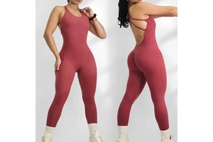 Custom Gym Sports Jumpsuit Fitness Butt Lift Backless Yoga Activewear One Piece Workout Jumpsuit for Women