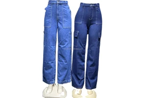 Ladies Fashion Casual Loose-Fitting Mid Skinny Denim Cotton Stretch Jean Plus Size Women's Summer Trousers Chinese Stock Lot