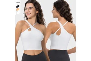 2024 New Personalized Cross Neck Sports Tank Top Soft Skin Friendly Breathable Yoga Fitness Top