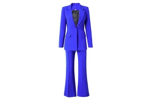 AIMEISI Unique Products Women's Suit & Blazer Casual Solid Color Plus Size Flared Wide Leg Pants Two Piece Sets Suits Women
