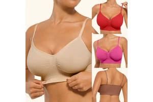 Hexin Custom Hide Back Fat Wireless Women's Seamless High-Rise Bra Set Butt Lifter Shapewear Bra For Women