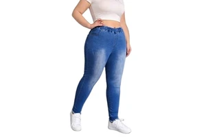 Wholesale Customized Plus Size Breathable Eco-Friendly Elastic Waist Skinny Sexy Women Denim Casual Jeans Pants