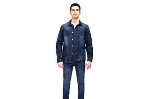 Top Fashion Men's Vintage Denim Jacket 100% Cotton Thick Breathable Front Logo Hot Selling