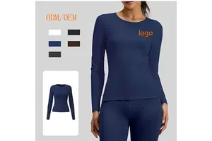 Pilates Long Sleeve Yoga Top Breathable Moisture Wicking Tummy Control for Training Factory