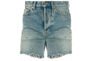 Customized Y2K Washed Denim Shorts Elegant Eyelet Hollow Jorts Vintage Relaxed Fit Women Shorts