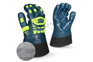 ENTE SAFETY Special Impact Resistant TPR protection Safety Cuff Fully Nitrile Coated Labor Waterproof Safety Work Gloves