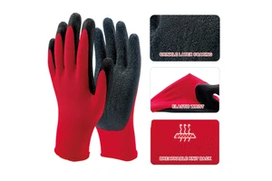 Durable Anti Cut Latex Safety Gloves - Non-Slip Crinkle Coated for Construction Auto Repair
