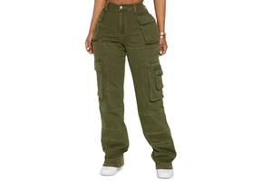 2023 New Fashion Women's Pants Trousers Casual Custom logo Cargo Boyfriend Denim Wide Leg Pants Jeans for Ladies Pants Women