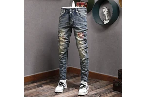 Wholesale Custom Denim Straight-Leg Retro Men's Jeans