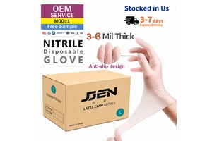 Nitrile Gloves Safety Free Sample Disposable Medic Powder Free Wholesale High Quality Blue Texture Finger Nitrile Gloves