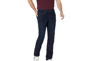 High Quality Straight Washed Solid Denim Trousers Men Sizes Regular Fit Soft Elastic Wide-Waist Comfortable Professional Wear