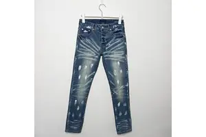 Plus Size Men's Clothing Customized Logo Paint Stretch Skinny Denim Jogger Pants Straight Leg Casual Denim Pants for Men Women