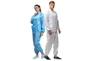 H-1106 Unisex Dustproof Lint-Free ESD Antistatic Cleanroom Suit with 80% Polyester+20% Cotton Level C Protection Washable