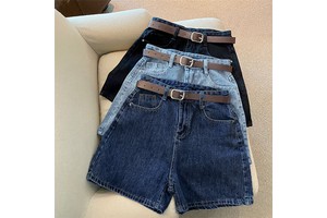 Women's Summer New Denim Shorts High Waist Minimally Loose Wide Leg Versatile Pants