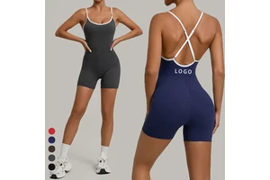 OEM Gym Wear Jumpsuit Women Sportswear Soft Women Yoga Jumpsuits One Piece High Quality Short Women's Jumpsuits Playsuits