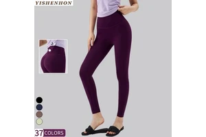 YISHENHON Multi Colors Women High Waist Tummy Control Yoga Pants Fitness Exercise Workout Yoga Leggings With Back Pocket