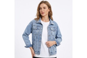 High Quality Solid Color Short Casual Jeans Women Denim Jackets Long Sleeve Jacket Coats Plus Size Outdoor Clothing