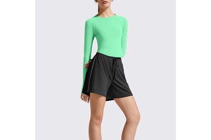High Quality Women's Slim Fit Long Sleeve Crew Neck Solid Yoga Top Pilates Fitness Activewear Breathable Eco-Friendly