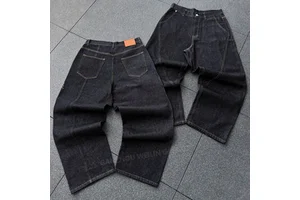 OEM Custom Men's Cotton Oversize Wide Leg Baggy Denim Jeans Pants Trousers for Men
