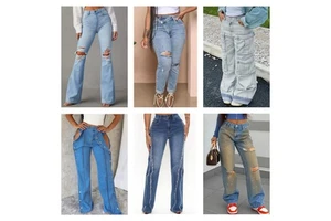 Low Price Wholesale 2024 Summer Fashion Casual Slim Fit Loose Mixed Denim Retro Women's Jeans Apparel Stock Random Delivery
