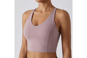 Custom Lightweight Women's Fitness Sports Bra Breathable Adjustable Straps Medium Support Nylon Front Four-Way Stretch Running