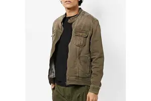 Covered Button Style Slim Fit Men's Jeans Jacket Wholesale Different Colors Apparel Clothing Denim Jacket for Men's