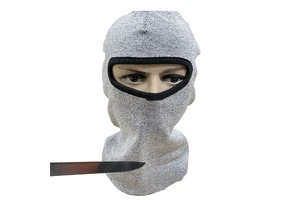 Factory Direct Gray Cut-Resistant Safety Balaclava, Customizable Anti-Cut Face Protection Hood, Wholesale Breathable Safety Mask