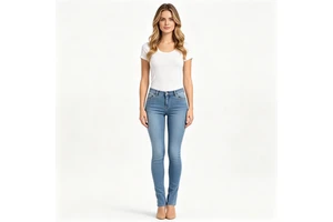Wholesale New Fashion Comfortable Women's Pencil Jeans Breathable Soft High Waist Denim Pants Casual Style Solid Color Stretch