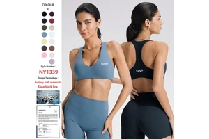 Custom Naked Feeling Racerback Running High Impact Women Yoga Gym Workout Fitness Top Sujetador Deportivo Pilates Sports Bra