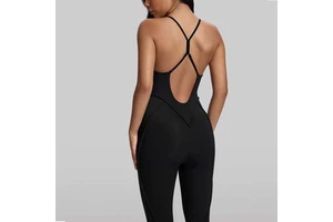 Hot Women Cross Y Backless Yoga Jumpsuit Adjustable Removable Pads Quick Dry Breathable Gym Pilates One Piece Workout Jumpsuit