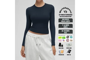 Women Yoga Casual Crew Neck Breathable Fitness Soft Long Sleeve Yoga Four Way Stretch Activewear Tops Quickly Dry Long Sleeve