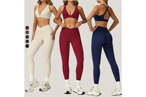 New Arrival Y-Back Gym Yoga Sets Padded Yoga Bras V Waist Tight Leggings 2PCS Suits Female Workout Set