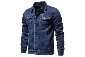 New Spring Men's Slim Denim Jacket Large Size Fashionable Casual Cardigan Style Breathable Windproof Eco-Friendly
