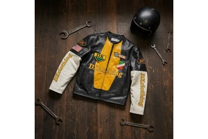 Custom Tier-1 Premium Leather Racing Jacket Manufacturer | Multi-Patch Motocross Aesthetic Precision Embroidered Atelier Series