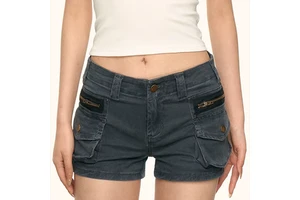 High Quality Custom Women's Denim Shorts Solid Color Casual American Hip-Hop Street Style Washed Plus-Size Overall Pants