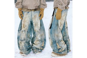 YSJY OEM Custom Large Size Hip Hop Style Washed Distressed Heavyweight Denim Loose Wide Leg Jeans for Men