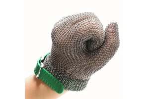 Cut Resistant Metal Chainmail Glove Food Grade Stainless Steel 316 CE LFGB ISO9001 Certified Slaughterhouse Use Anti-Cut Gloves