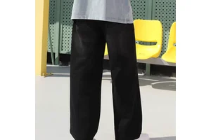 Wholesale Custom 100% High Men Fashion Denim Jeans Straight Wide Leg Plus Size Baggy Custom Oversize Jeans Pants for Men