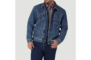 Denim Jacket for Men Winter Windproof 100% Cotton Warm Blue Jean Outerwear Thick Trucker Style Button up Streetwear Coat Casual