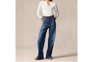 Women's Vintage Straight-leg Loose Fit Mid-rise Distressed Spring Denim Trousers Full Length Polyester/Cotton High-temperature