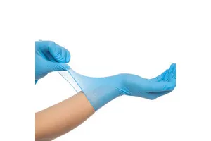 Disposable Heavy Weight Chemical Resistant Premium Nitrile Food Grade Anti-Slip Blue Smooth Nitrile Coated Rough Safety Gloves
