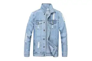 Men's Denim Jean Jacket Casual Outwear Fall Jacket Denim Button up Coat Oversize Denim Jacket for Men