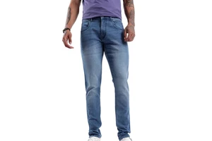 Custom Men's Autumn/Winter Solid Straight Casual Streetwear Breathable Stretch Mid Waist Denim Jeans for Outdoor Activities